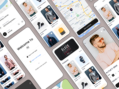 AJ Brand Store App app design brand case study clothing ecommerce fashion menswear mobile app store uiux