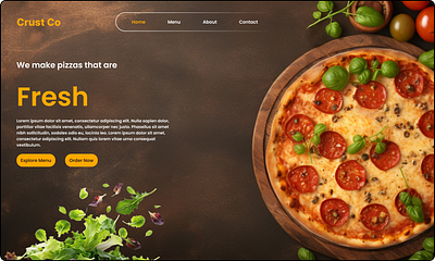 Animated Hero Section for a Pizza Website 🍕 | A UI/UX Showcase animated text animation in web design front end development hero section interaction design pizza website portfolio showcase uiux design web design