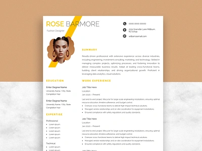 Professional Resume in Word ats resume cover letter cv cv design professional resume resume resume design