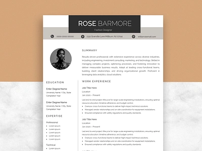 Professional Resume with Cover Letter ats resume cover letter cv cv design professional resume resume resume design