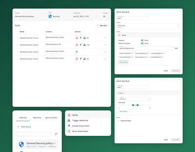 Security policies complex policy security ui