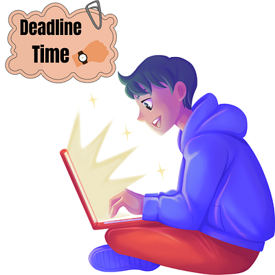 Deadline time work graphic design