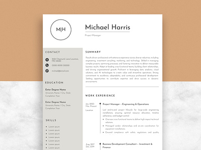 Monogram Professional Resume cover letter cv cv design professional resume resume resume design