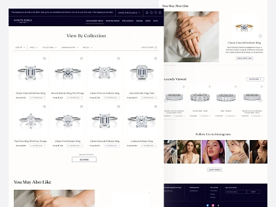 E-commerce Website design desktop e commerce footer product listing section top navigation bar ui ux web