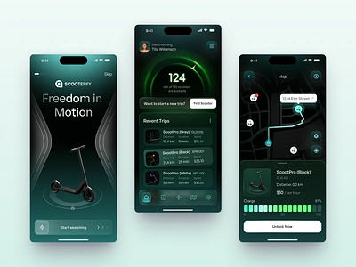 Scooterfy - Mobile for SaaS 3d app app design app ui design application design home screen app illustration ios app iphone app mobile mobile app mobile design mobile ui sports app ui uiux ux
