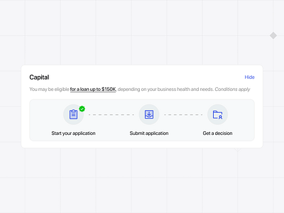 Capital Application Steps 📋 business clean cleanui component dailyui finance fintech funding interface loan minimalist modern process saas simple stepper ui uiinspiration webdesign workflow