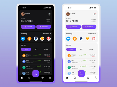 Mobile Trading Application account app app design application application design cash crypto app crypto currency crypto wallet mobile mobile app mobile application mobile platform platform platform design trade trading trading app trading application trading platform