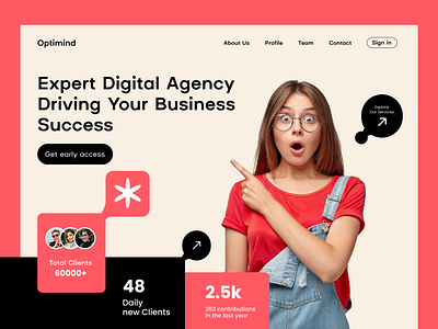 Digital Agency Landing Page Design branding design figma graphic design illustration landing page landingpage logo motion graphics ui uiux ux webdesign website