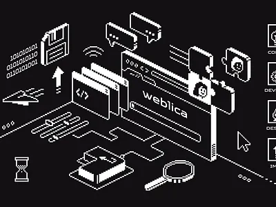 WEBLICA Technology conference header animation aftereffects animation design graphic design headeranimation illustration mobile pixel art vector vector animation web webanimation