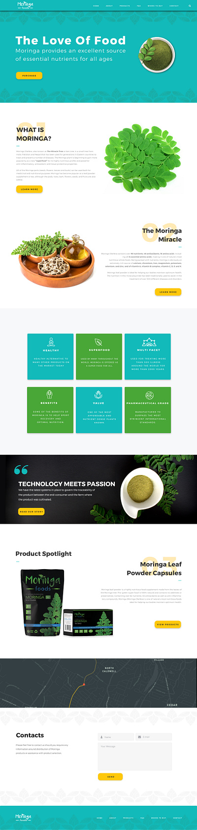 Moringa Foods International Website Redesign brand identity design branding design graphic design logo ux websitedesign