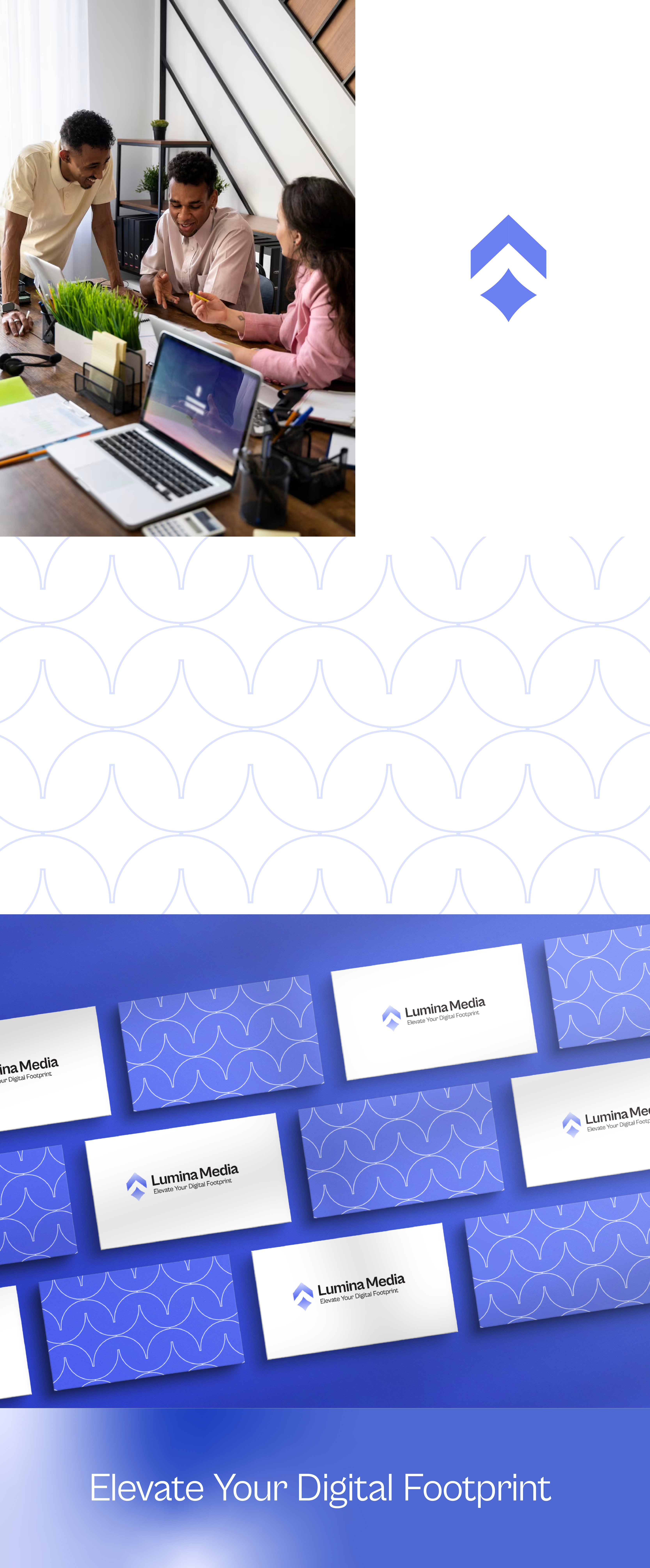 Lumina Media-Logo Design brand guidelines branding business card color palette digital graphic design growth identity design illustration logo logo design luminate media pixel purple shine social media tech ui
