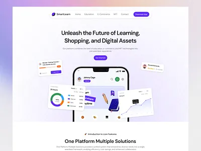 Smart Learn | Application Landing page appdesign creativeprocess designinspiration digitalproduct dribbbleweeklywarmup figmadesign interactiondesign landingpagedesign minimaldesign moderndesign productdesign uiuxdesign userexperience userinterface webdesign