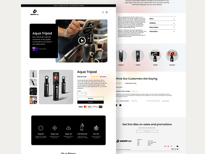 GRIPP 365 Product Landing Page branding clean dropshipping ecommerce website design framer item landing landing page minimal product shop shopify designer shopify website designer shopping shopping cart template theme ui webdesign webflow