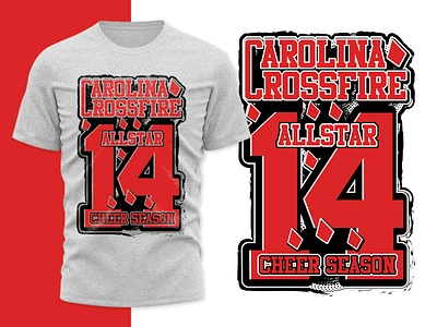 Athletic Apparel Design | Carolina Crossfire athletic wear carolina crossfire cheer coach cheer leader cheerleading apparel design graphic design lettering merchandise shirt design sports apparel sports wear t shirt t shirt design tee text tshirts typography typography t shirt vector