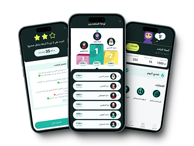 Health App Gamification arabic gamification leaderboard mobile app ui ux