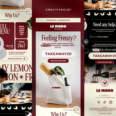 Takeaway Email for Le Moro® via creativecue.co branding d2c d2c emails email design email marketing emails food design graphic design ui