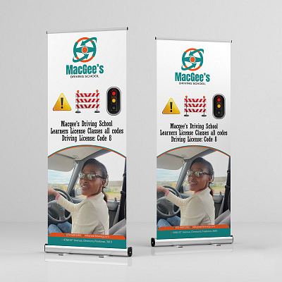 Premium Pull-Up Banner for Driving Schools new drivers