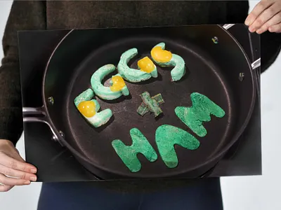 Greenery: Green Eggs + Ham experimental type typography