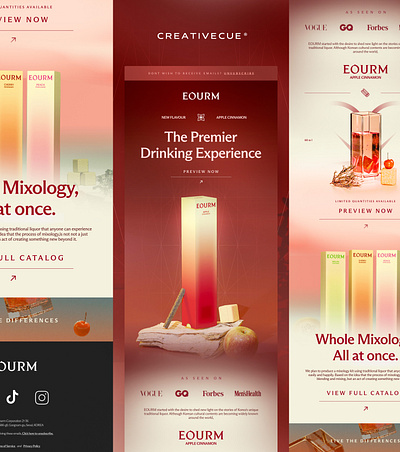 Email Design for EOURM - via. creativecue.co branding creative design creativecue creatives d2c drink email design email marketing emails illustration marketing ui