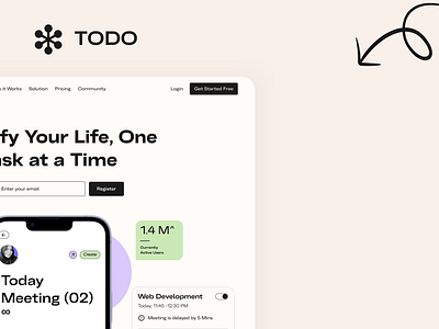 TODO - Task Management Website Exploration UIUX DESIGN 2024 2025 design figma herosection landingpage minimal paperpiller saas taskmanagement ui uiux userinterface ux viral websitedesign