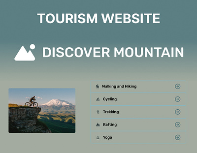 Tourism Website UI Design | Discover Mountain design graphic design ui