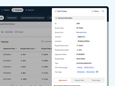 TIPX. General Info - Product Side Panel app clean dashboard database design detail view details dialog drawer general info modal product design report side modal side panel ui uiux ux web