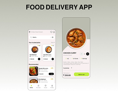 Food delivery app | Food selection screen delivery food innovation with design ui ux design