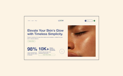 LOOM - Minimalist Skincare Landing Page clean design landing page simple skincare typography ui