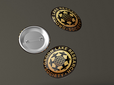 Groom Lake Research Society Button Badge 🛸🌐 art button badges creative design uap ufo