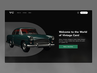 Vintage Car Shop – Banner Design banner design figma retro ui uxui vintage