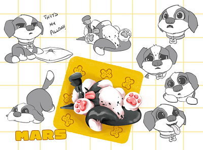 Mars The Dog Character Sheet character character design concept concept art digitalart dog dog character drawing illustration