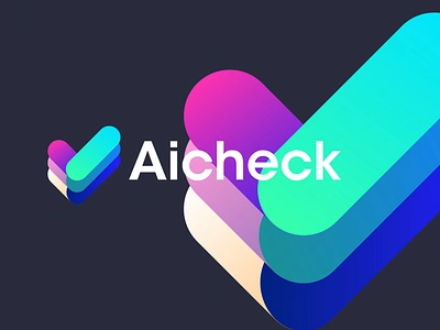 Modern Colorful checkmark logo for ai check abstract ai logo artificial intelligence blockchain check checkmark logo creative e commerce ecommerce fintech gradient logo logotype marketing modern monogram software tech technology web3