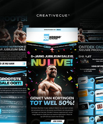 Kosso Nutrition Emails via. creativecue.co email design email fitness emails fitness fitness emails gym ui klaviyo marketing campaigns sale campaigns sale emails