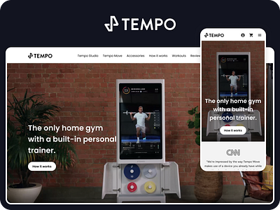 Tempo | Fitness eCommerce responsive website design design ecommerce figma fitness interaction design landing page product details prototype responsive shop ui ux website design