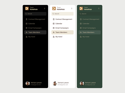 Sidebar Navigation dark mode design hotels light mode management navigation sidebar tabs ui ux