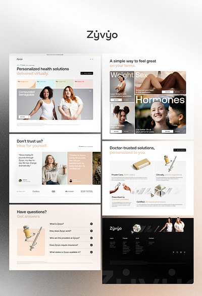 Zyvyo Health Solutions Website via. creativecue.co branding clean ui d2c doctor ui doctor website gpl 3 gpl medicine healthcare ui healthcare website medicine mobile ui ui web ui website design