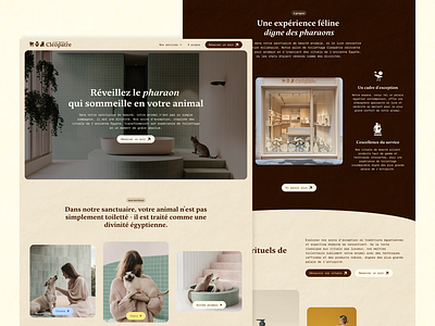 Les bains de Cléopatre - Web Design animal branding cat cleopatre design dog egypte graphic design illustration interaction design interface logo luxe ui user experience ux ux design web design website website design