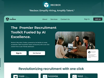 Recbox: AI-Driven Hiring Simplified with Intuitive UI/UX ai ai generated aitech candidate comparison description hrtech job process recruitment resume trynocode ui ux