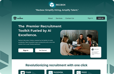 Recbox: AI-Driven Hiring Simplified with Intuitive UI/UX ai ai generated aitech candidate comparison description hrtech job process recruitment resume trynocode ui ux