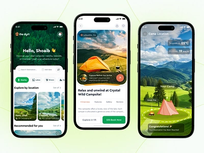 🌄 RV & Tent Camping – iOS App Redesign b2b bangladesh booking interface business camping adventure camping app design design interactive filters interactive maps ios app redesign mobile uiux design outdoor experience product rv tent camping saas service travel app ui ui ux vr tours