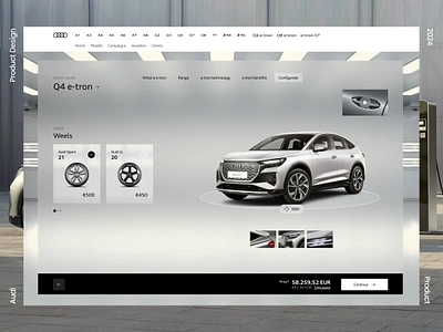 Audi E-Tron Landing Page audi auto branding cars dark desktop e tron electric grey interface landing page motion graphics ui ux web web site website