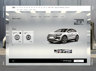 Audi E-Tron Landing Page audi auto branding cars dark desktop e tron electric grey interface landing page motion graphics ui ux web web site website