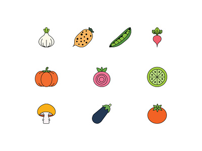 Vegetable Icons branding digital art digital element flat design food art food illustration food lovers foodie graphic design healthy eating healthy living icon design icon set nutrition organic food plant based social media icons vegan vegetables vegetarian