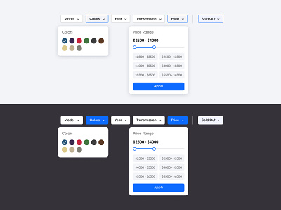 Filters UI branding design graphic design ui ux vector