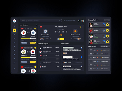 In-Depth Overview of Current Sports Events.. asthetics creativity darktheme dashboard design design graphic design ui uiux