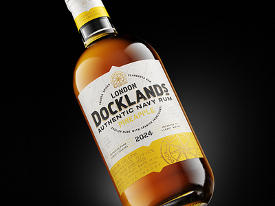 Docklands Rum Co alcohol packaging bespoke font branding canary wharf docklands exporting graphic design importing lettering design london packaging rum brand rum design rum label shipping spirit packaging spirits