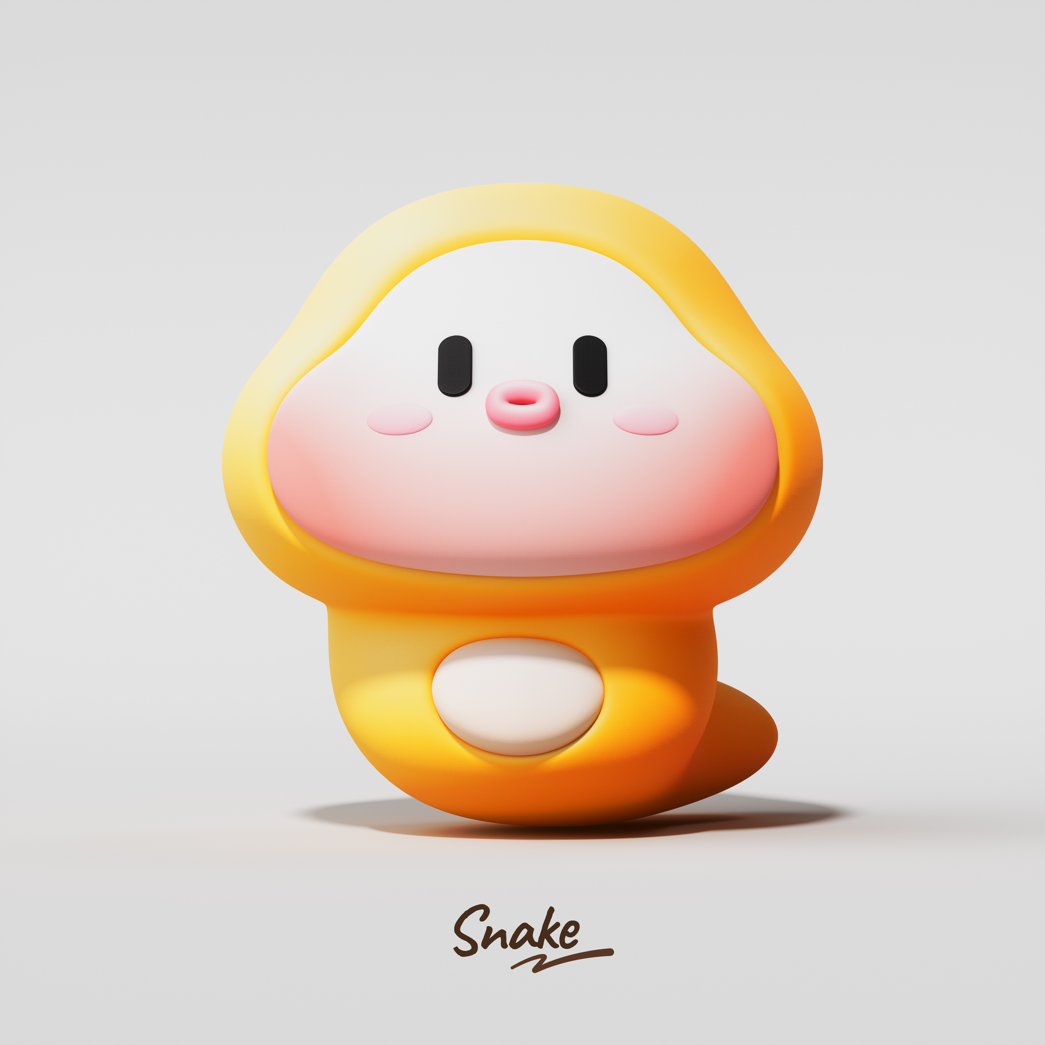 China Year of the Snake IP- Little Nana 3d baby c4d cute design ip snake yellow