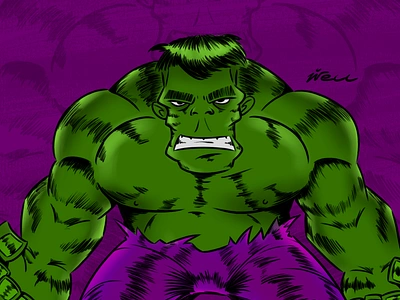 Hulk cartoon comics digital2d hulk illustration marvel