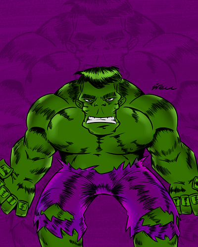 Hulk cartoon comics digital2d hulk illustration marvel