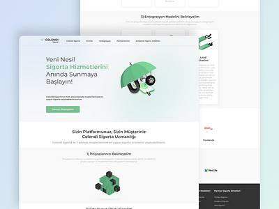 Colendi Sigorta UI/UX Website: Smart Insurance Solutions insurance insurancetech landing landing page ui web web design